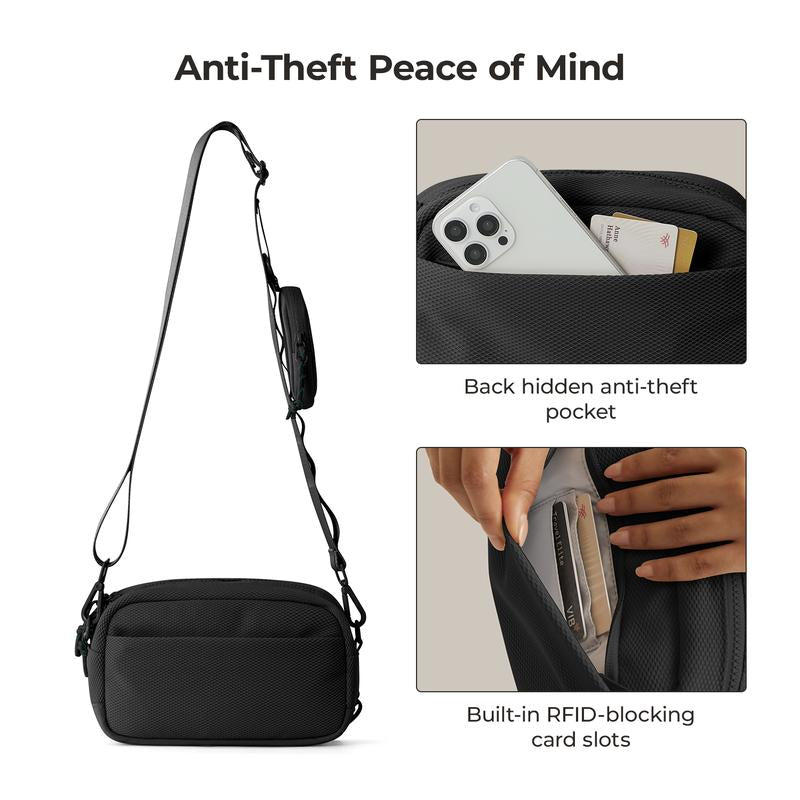 【New In】Bagsmart REIKI 2.2L Compact RFID Crossbody Bag with Detachable Mini Case & Key Leash Machine Washable for Workouts and City Walks Fallfreshness