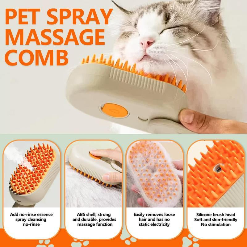 Dogs Steam Brush for Cats Remove Flying Fur,3-In-1 Counts Set Steamy Cat Brush Grooming,Steam Advanced Pet Hair Removal Comb Pet Pal Brush,Steam Pet Brush for Pet Hair Comb For,Pet Steam Brush,Cat Dog Hair Remover, Adjustable Pet Hair Remover,Pet Steamy .