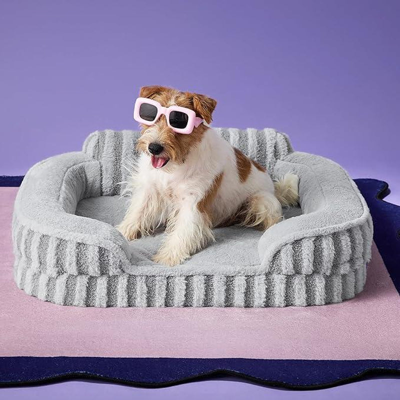 LESURE High Back Sofa, Cute Dog Bed, Orthopedic Waterproof Pet Beds with Sides, Non-Slip Bottom and Egg-Crate Foam Pet Couch Sofa with Washable Removable Cover